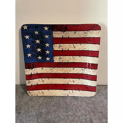 Warren Kimble Colonial Square American Flag Plate 13 Stars.   # 1597 • $22