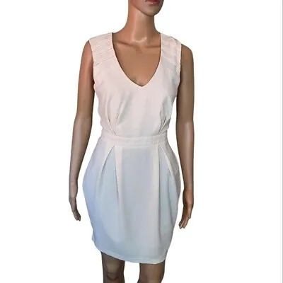 Asos Women's Dress Sze 10 Off-white Pleated Open Back Cocktail Party  V-neck • $29.33