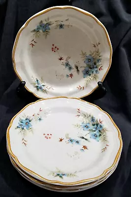 Set Of 4 Mikasa Garden Club Day Dreams Salad Bread Plates Blue Floral • $18