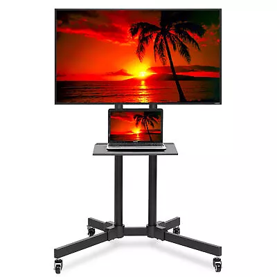 TV Stand Mobile Cart Mount Wheels For Plasma LED Flat Screen - Fits 32  - 65  • $81.99