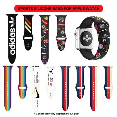 $9.40 • Buy Sports Silicone Watch Band Wrist Band FOR APPLE WATCH IWATCH 7/SE/6/5/4/3/2