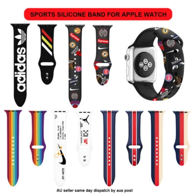 $9.40 • Buy Sports Silicone Watch Band Wrist Band FOR APPLE WATCH IWATCH 7/SE/6/5/4/3/2