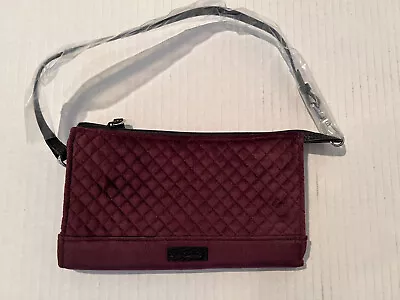 Vera Bradley Iconic RFID Slim Wristlet In Blackberry Wine NEW • $24.44