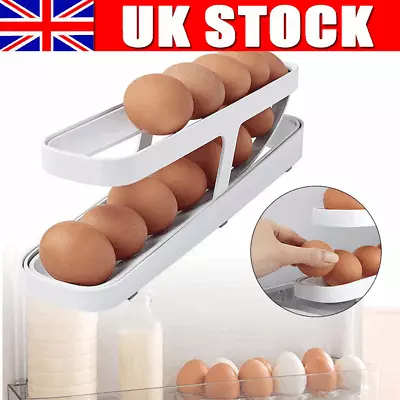 Egg Dispenser Removable Egg Storage Box Egg Holder Automatic Scrolling Egg Rack • £8.90