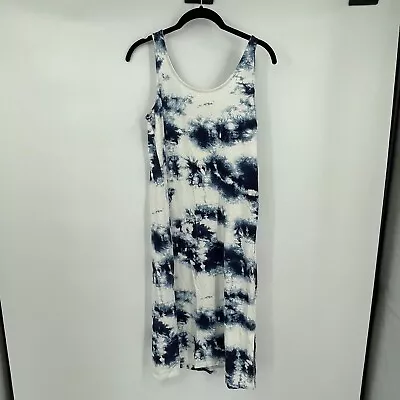 Matty M Womens Dress Small Blue White Casual Sleeveless Knit Preppy Tie Dye New • $19.99