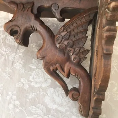 £305 • Buy 19th BLACKFOREST Carved CORBEL Medieval Gargoyle Griffin Devil Cabinetry Console