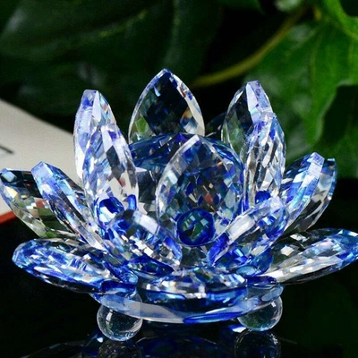 £4.69 • Buy Tea Light Lotus Flower Candle Home Candlestick Holder Decor Craft Crystal Glass