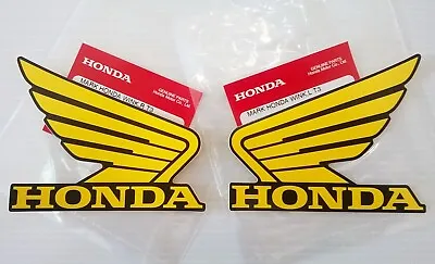 Honda GENUINE Wing Fuel Tank Decal  Sticker 100mm YELLOW + BLACK ** UK STOCK ** • £9.75