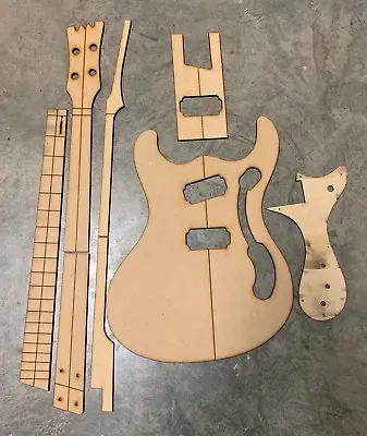 60's Mosrite Bass Luthier Routing/Building Templates-Laser Cut  • $69