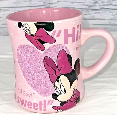 Disney Parks Minnie Mouse Pink MUG Cup Authentic Sayings 3 D So Sweet Coffee • $14