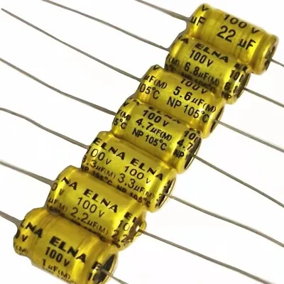 10Pcs 1uF-100uF 100v HIFI Audio Non-Polarized Electrolytic Axial Lead Capacitors • $4.98