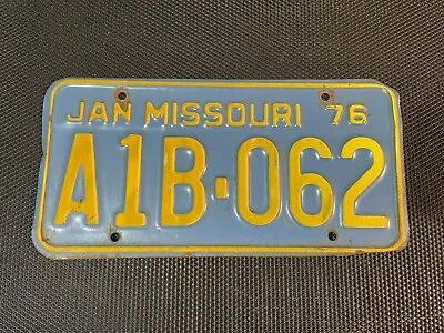 Missouri License Plate 1976 January A1b 062 • $24.99