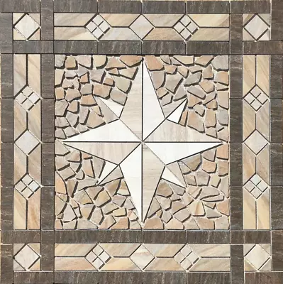 36  X 36  Tile Floor Medallion Deco Mosaic - Ragno Boardwalk Tile Series • $285