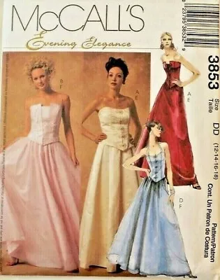 McCall's 3853 Misses Formal Bridal Tops & Skirts Sewing Pattern 12-14-16-18 OOP • $9.99