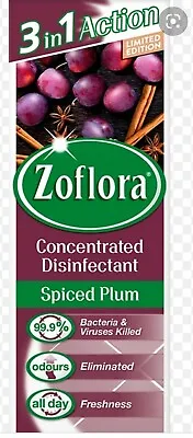 £8.99 • Buy Zoflora Spiced Plum Antibacterial Disinfectant - 120ml