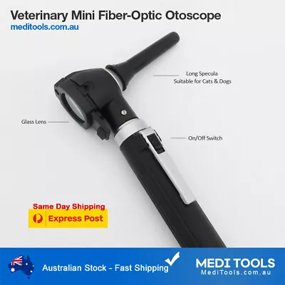 Pet Otoscope Veterinary Fiber Optic Dog Cat Ear Exam Pet Earache Premium • $42.99