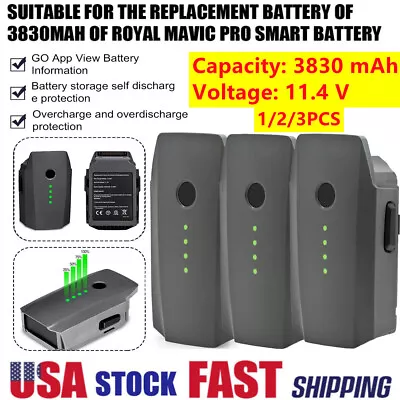 $228.69 • Buy 1/2/3PCS 11.4V 3830mAh Intelligent LiPo Battery For DJI Mavic Pro Platinum Drone