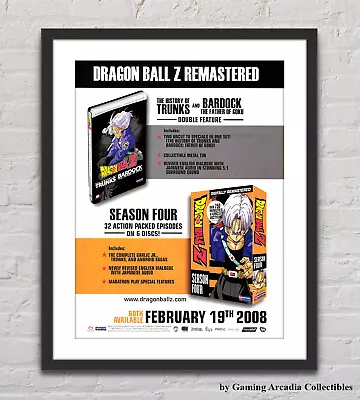 Dragon Ball Z Season Four DVD Glossy Promo Ad Poster Unframed G6233 • $14.98