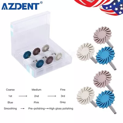 6pcs AZDENT Dental Composite Polishing Diamond Burs RA Disc Coarse/Medium/Fine • $13.79