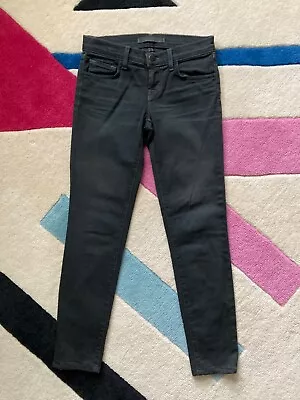 J Brand Black Washed Dare Low Rise Cropped Capri Skinny Jeans Size 24 • $18