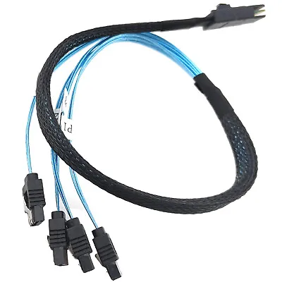 Mini SAS SFF-8087 To 4 SATA Cable SCSI Controller HDD RAID Splitter Wire 50cm • $10.58