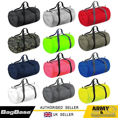 BagBase Holdall Duffle Barrel Bag Foldable Bag Holiday Sports Gym Handheld Bag • £9.99