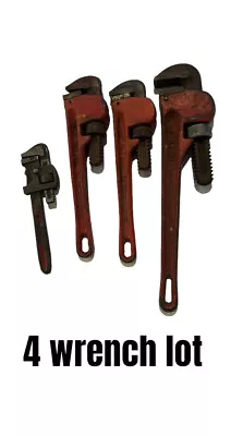 Set Of Heavy Duty Pipe Wrenches 4 Vintage Tools  FREE SHIPPING • $34.99