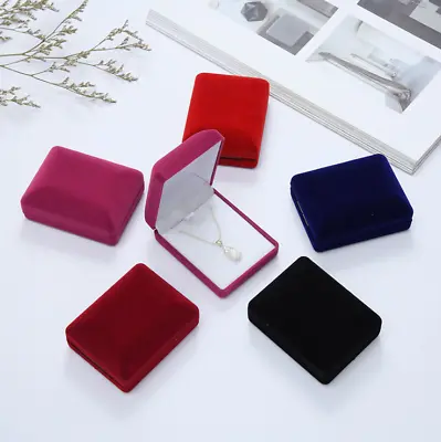 Deluxe Velvet Necklace Pendant Gift Box Case Jewelry Display • $7.69