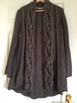 M&S Ladies Cardigan Size 14 Dark Brown 30% Wool • £14