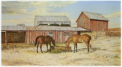 Mondel Rogers HORSES AT THE ESPUELA Vintage Texas Ranch Western Art Print • $23