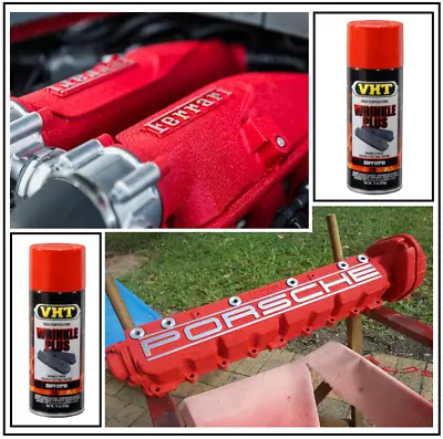 Valve Cover Wrinkle Red Matte Engine Headers Exhaust Rust Resistant Paint 2 Cans • $48.95