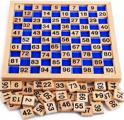 CICITOYWO Wooden Hundred Board Montessori Math Counting Toys 1 - 100 Numbers • $16.59