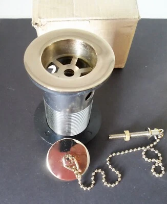 £13 • Buy Bathroom Gold Slotted Basin Waste And Sink Plug With Chain