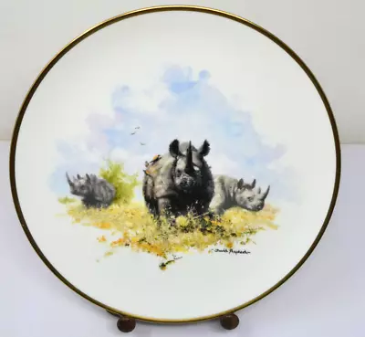 THE RHINOCEROS RHINO David Shepherd Wedgwood Collectors Plate With Certificate • £10