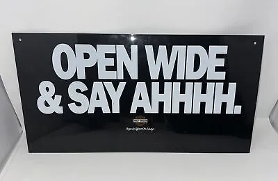 Vtg Plastic Acrylic Harley Davidson Dealer Sign Open Wide & Say Ahhhh. • $76.99