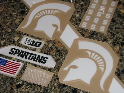 MICHIGAN STATE SPARTANS White Football Helmet Decals 3M 20MIL - (1) Set • $29.99