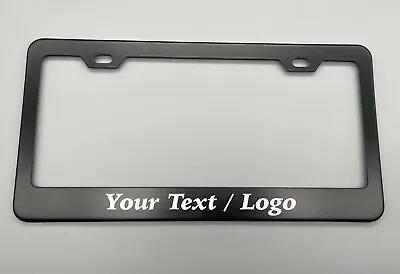 Custom Laser Engraved Black License Plate Frame Stainless Steel Fit BMW Porsche • $12.70