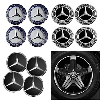 $18.99 • Buy 4Pcs Mercedes Benz Alloy Wheel Centre Caps 75mm Badges Hub Emblem Multi-color AU