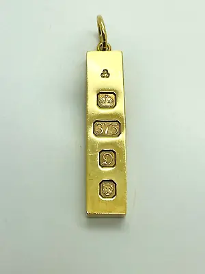 9ct Yellow Solid Gold Ingot Pendant • £900
