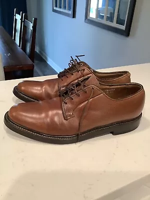 Vintage Florsheim V Cleat Plane Toe Oxford Shoes Tan Brown 9D￼ • $59