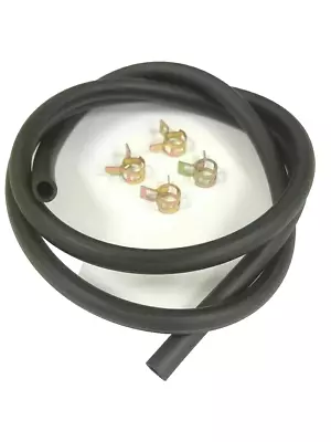 Fuel Petrol Pipe Hose Tube 5mm I/d X 9mm O/d X 500mm Long + 4 Clips Scooter • £5.99