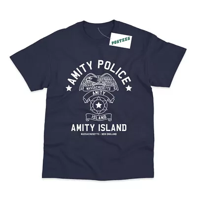 £7.95 • Buy Amity Island Police Inspired By Jaws Movie Printed T-Shirt