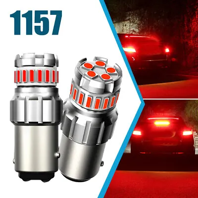 $26.99 • Buy 2x 1157 LED Bulbs Red Tail Stop Brake Turn Signal Lights 2057 2357 7528 BAY15D