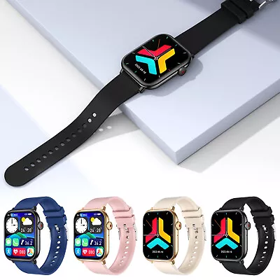 1.96  Full Touch Smart Watch Women Men Fitness Tracker Heart Rate Bluetooth Call • $36.99