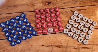 Lot Of 75 Beer Bottle Caps~Red White & Blue~for Crafts~Budweiser~Bud~Miller Lite • $7.95