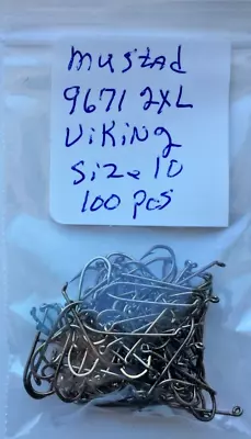 100 Pcs Mustad 9671 Wet Nymph 2XL Size 10 Viking Fly Tying Hooks Materials • $6.90