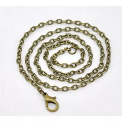 1-12 Fashion Jewelry Necklace Oval Cable Chain Antique Bronze 1.5mm Wide 40-77cm • $3.50