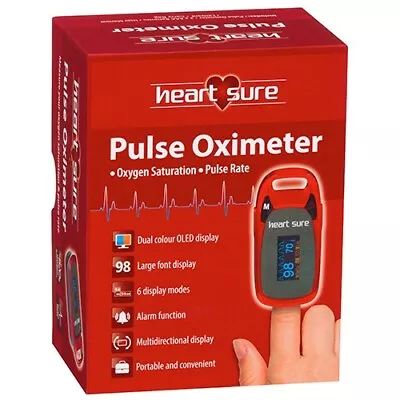 Heart Sure Pulse Oximeter A320 Measure Oxygen Saturation Pulse Rate OLED Display • $56.99