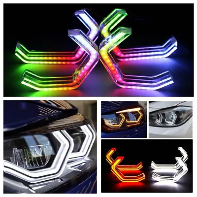 RGB LED Angel Eyes M4 DTM For BMW E46 E90 E60 F10 F30 F31 Dynamic Headlight DRL • $134.99