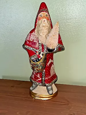 Vaillancourt Chalkware Folk Art 12   Santa Father Christmas #214 2014 Red • $149.99